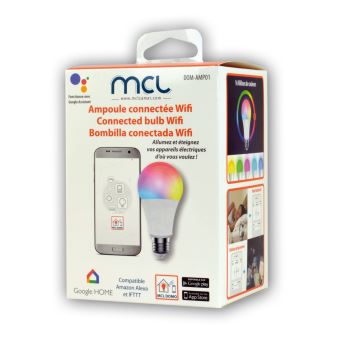 Ampoule connectée google home  echo led multicolore 10w yonis -  Conforama