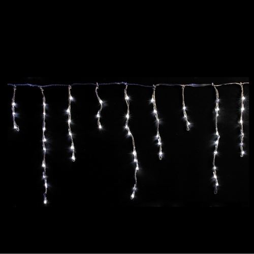 Guirlande tombée de neige 120 LED blanches fil transparent