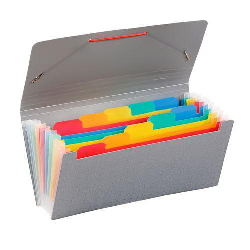 Trieur accordéon 10 positions Rainbow Touch Viquel Polypropylène Gris