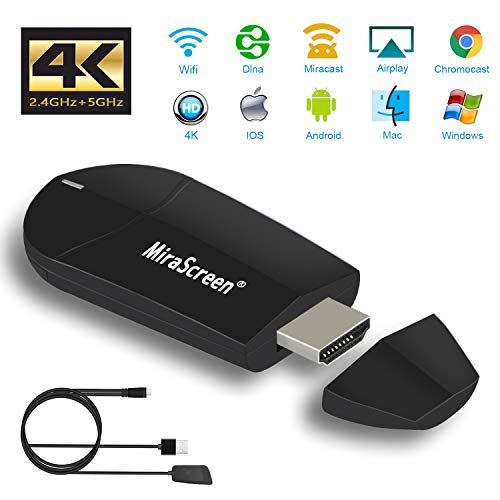 Weeygo WiFi Affichage Dongle, Mini 4K HD HDMI sans Fil 2.4G + 5G Récepteur Adaptateur Partager Les Médias de l'iPhone, iPad, Andorid