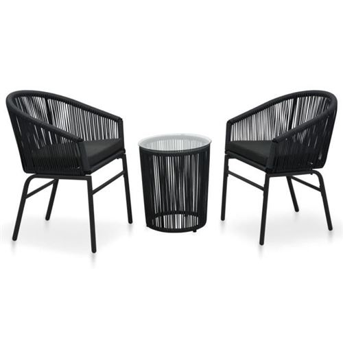 Vidaxl Ensemble De Bistro 3 Pcs Anthracite Pe Rotin - Image 3