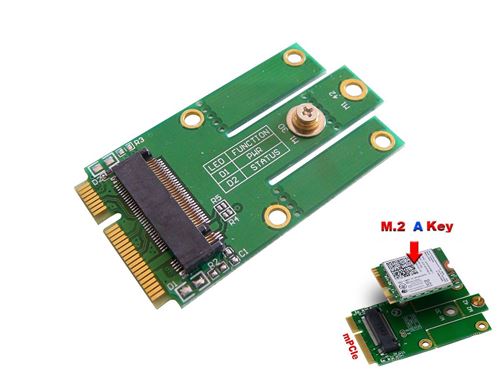 Adaptateur M2 (NGFF) vers miniPCIe Pour cartes WIFI, Bluetooth Compatible Intel 7260NGW