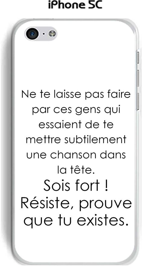 Onozo - Coque Apple iphone 5C design Citation Ne te laisse pas faire Texte noir fond blanc