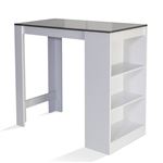 Table Haute De Bar Rectangulaire ALIX Pied Araignée Bois Et Noir 100 Cm 87251090