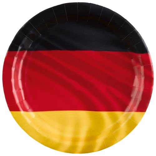 Amscan assiettes drapeau allemand 23 cm papier rouge/noir/jaune 8 pièces