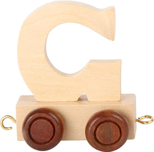 Small Foot chariot de train lettre G bois beige 5 x 3,5 x 6 cm