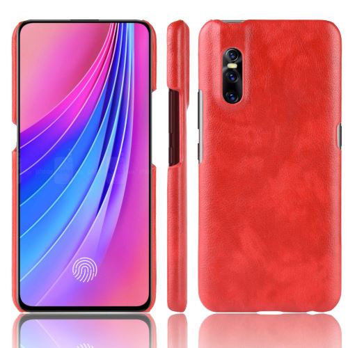 Etui en PU litchi rouge pour votre Vivo V15 Pro