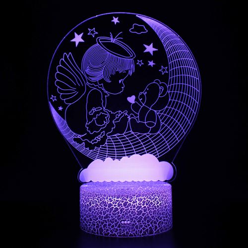 Stack Lampe 3D Tactile Veilleuses Enfant 7 Couleurs Avec Telecommande - Lune #1323 - Image 2
