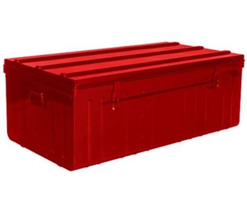 Malle de rangement en métal rouge (175 litres)