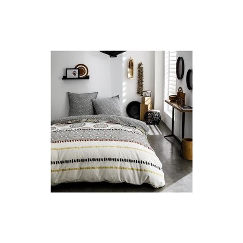 TODAY Parure de couette Sunshine 2.16 - 100% Coton - 220 x 240 cm - Creme et noir