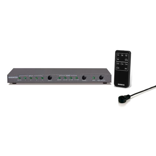 Marmitek Connect 621 Uhd 2.0 - Commutateur Hdmi - Switch Hdmi - 4 Entrées Marche / 1 Sortie - Hdmi 2.0 - 4K60 (4: 4: 4) - Ultra Hd - 3840X2160 - Hdcp 2.2 - Sortie Audio Numérique - Commutateur Automatique - Hdcp 2.2