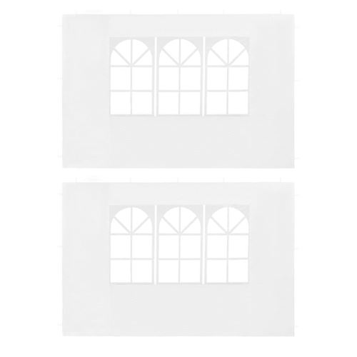 VidaXL Paroi de tente de réception 2 pcs avec fenêtre PE Blanc