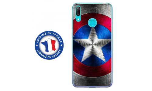 Coque souple pour Huawei Y7 (2019) avec impression Motifs bouclier étoilé aux couleurs de l'Amérique