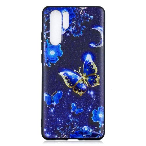 Coque en TPU impression de motifs papillon bleu pour votre Huawei P30 Pro