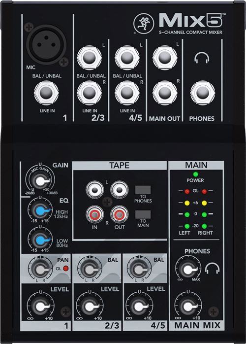 Mackie Mix 5 Console de mixage Nombre de canaux:5