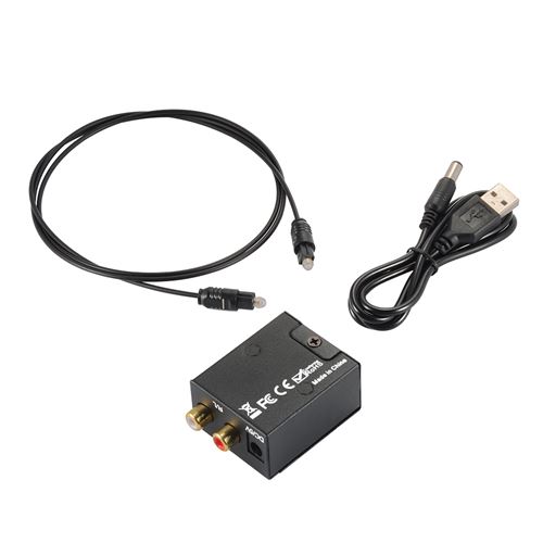 Convertisseur Audio Numérique Optique Coaxial Toslink vers Analogique Audio Convertisseur Stéréo RCA L/R Adaptateur AC1219