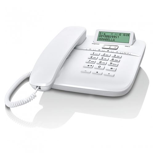 Gigaset DA611 - Téléphone filaire avec ID d'appelant - blanc