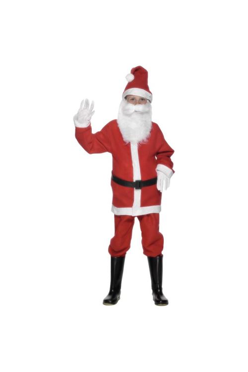 Costume mini pere noel flanelle 110 cm