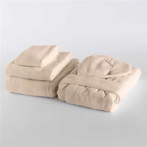 Set de 3 Serviettes + Peignoir Unisex Svad Dondi Skipper, Taille: L, Couleur: Beige