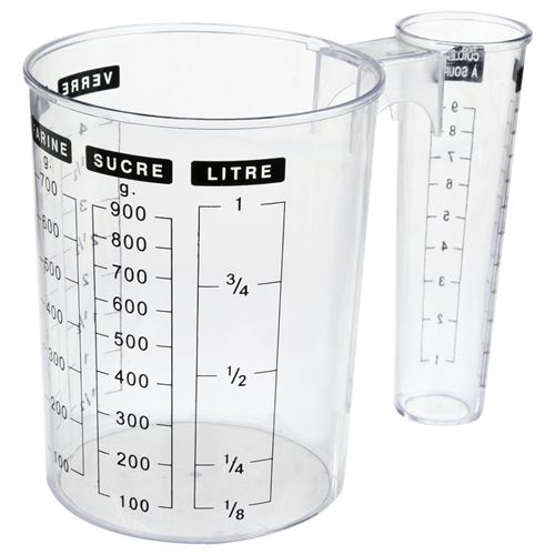 Verre Doseur Double 18cm Transparent