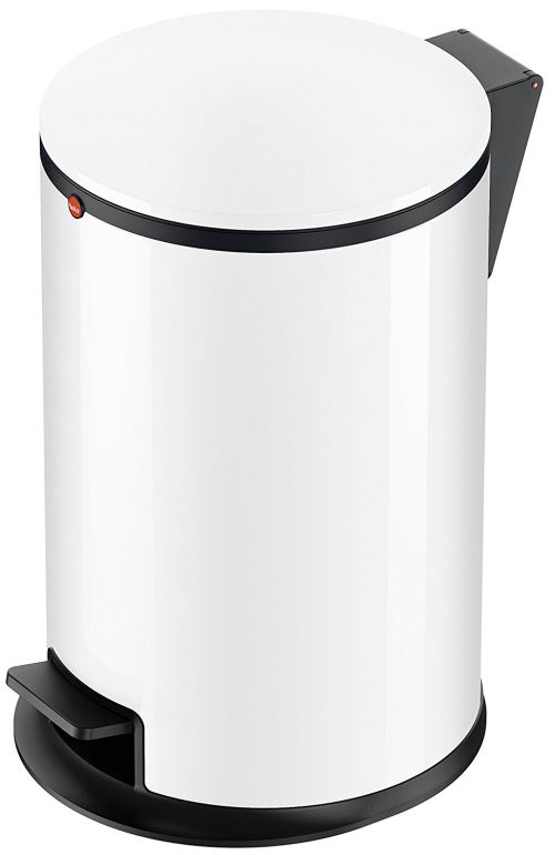 Hailo 0517-030 Poubelle de Salle de Bain à Pédale, Acier Inoxydable, Blanc, 27 x 34,7 x 43 cm
