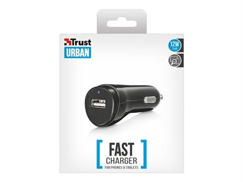 Trust URBAN - Stroomadapter voor auto - 12 Watt - 2.4 A (USB)