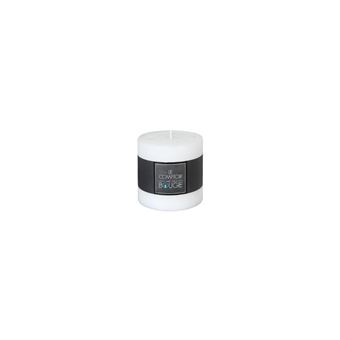Bougie ronde style rustique -  D 10 x H 10 cm - Blanc - 1