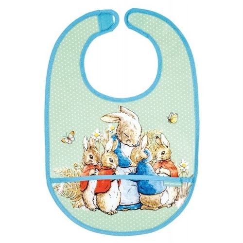 Bavoir toile cirée vert peter rabbit - petit jour