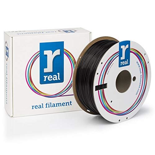 Real Filaments PLA, noir noir, 1,75 mm, bobine 1 kg