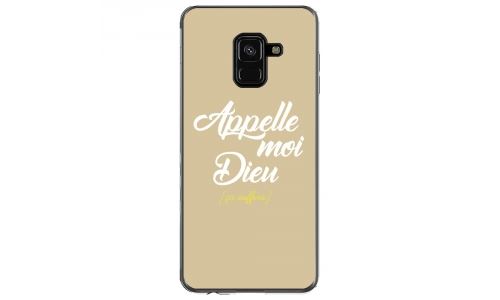 Coque souple pour Samsung Galaxy A8 2018 avec impression Motifs Appelle moi Dieu taupe