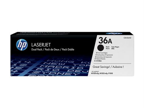 HP 36A - pack de 2 - noir - originale - LaserJet - cartouche de toner (CB436AD)