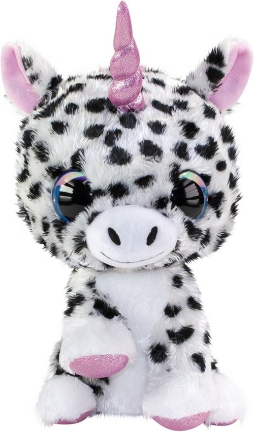 Lumo Stars corne de peluche Lumo Unicorn Pilkku 15 cm blanc/noir