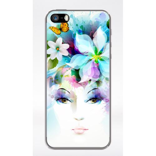 Coque Girl And Flowers Compatible Iphone 5 Transparent