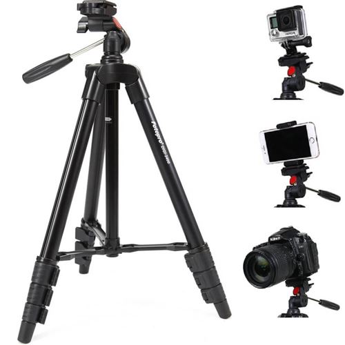 Fotopro - Trepied 4 sections rotule 3D - DIGI 3400 + Kit accessoires pour smartphone (SJ-85) + Action Cam (GA-1)