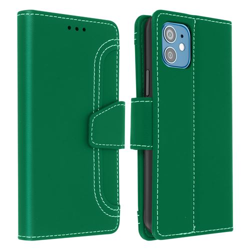 Avizar Étui Pour iPhone 12 Mini Clapet Portefeuille Fonction Support Vert