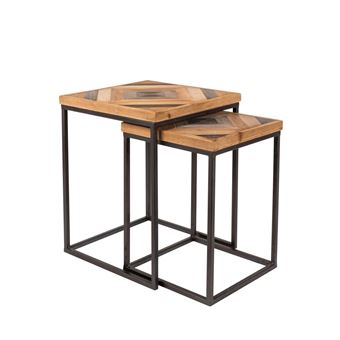 Lot De 2 Tables D Appoint Gigognes En Bois Joy Couleur Bois