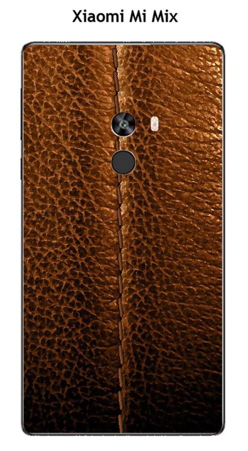 Coque TPU gel souple Xiaomi Mi Mix design Cuir marron piqure