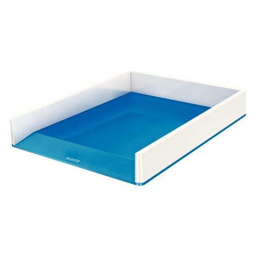 Leitz Corbeille À Courrier A4, Bleu Métallisé, Wow Dual, 53611036