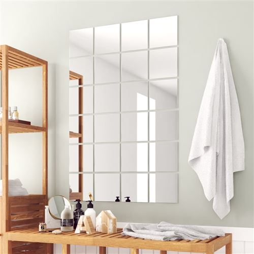vidaXL Spiegeltegels vierkant glas 24 st