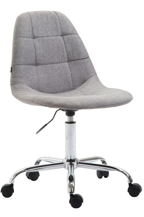 Chaise de Bureau Reims en Tissu avec Piètement en Métal aspect chromé- Couleur Gris