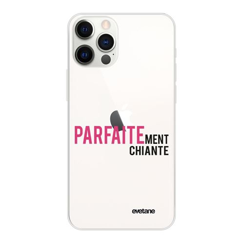 Coque pour iPhone 12/12 Pro souple transparente Parfaitement chiante Motif Ecriture Tendance [Evetane®]