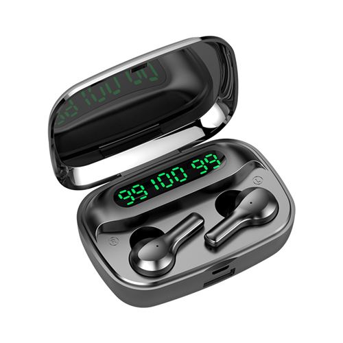 Casque R3 Bluetooth 5.0 Intra-auriculaire Numérique Binaural Appel Stéréo Étanche Affichage LED - Noir