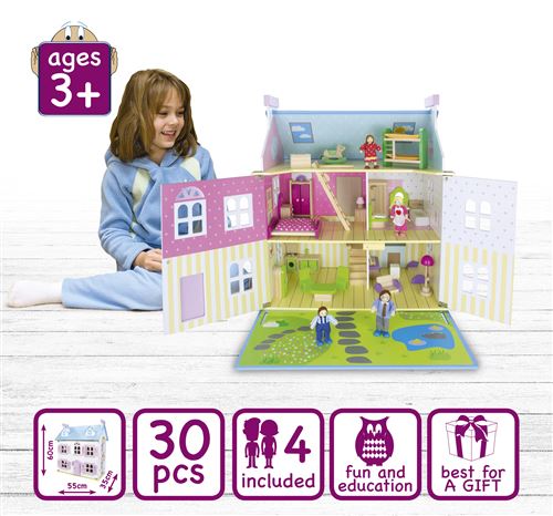 Belle Alpine Maison De Poupée En Bois Couleur Rose