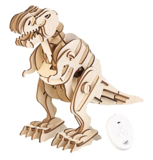 Maquette en bois télécommandée T-Rex 30 x 40 cm avec effets sonores