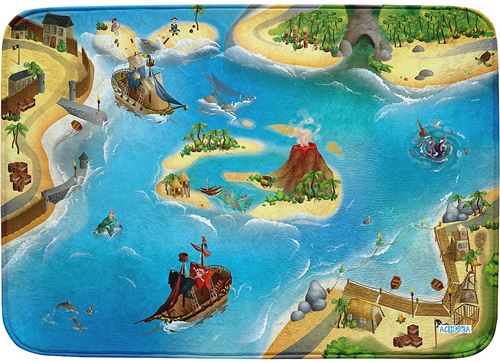 ACHOKA Tapis de jeu Pirate 100 x 150 cm