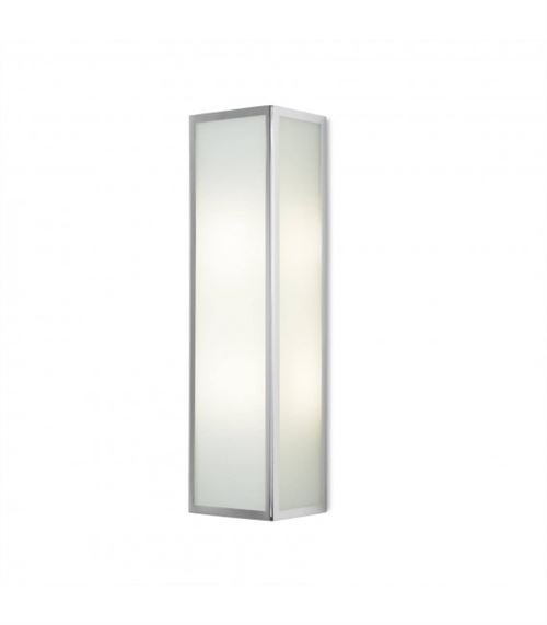Applique Flow, chrome et verre, rectangulaire 40 cm