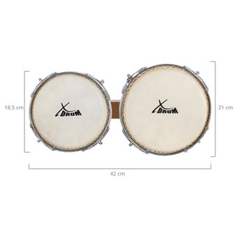XDrum Bongo Club Standard Tobacco - Set Bongos Avec Housse De Transport Incluse
