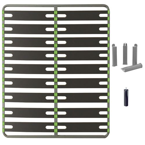Pack sommier 2x9 lattes 160x200cm + pieds gris + pied central