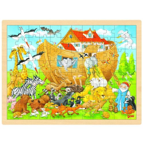 Goki - 2041647 - Puzzle En Bois À Encastrement - Entrée En Arche De Noé - 96 Pièces