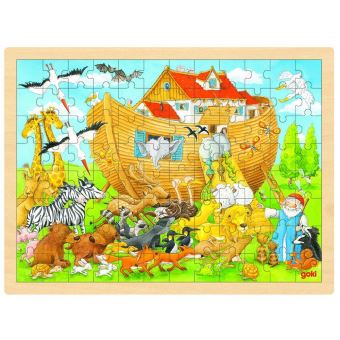 Goki - 2041647 - Puzzle En Bois À Encastrement - Entrée En Arche De Noé - 96 Pièces - 1